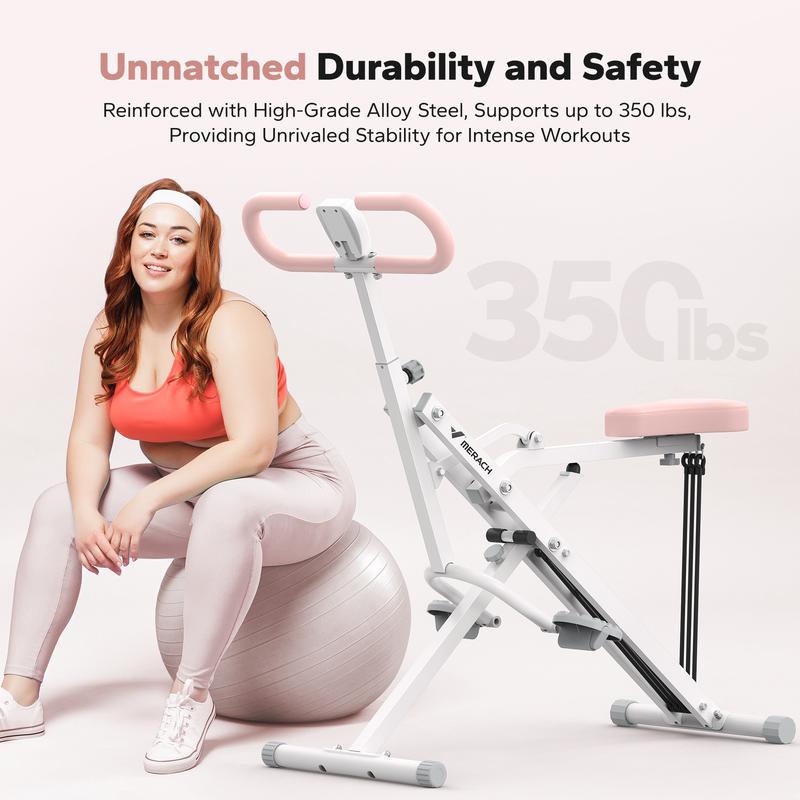Squat Machine Glutes Workout Adjustable Resistance Foldable Exercise Equipment Leg Exercise Machine, FathersDayGift with 350lbs Weight Capacity, Rowing Machine, dealsforyoudays