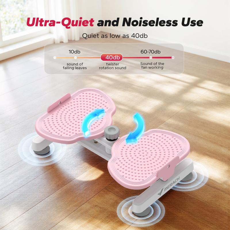 MERACH Waist Twist Machine Slim Waist and Toned Abs Waist Twister Can Stand with Feet Apart Double Non-slip No Noise Use Exercise Equipment Abdominal Roller Workout