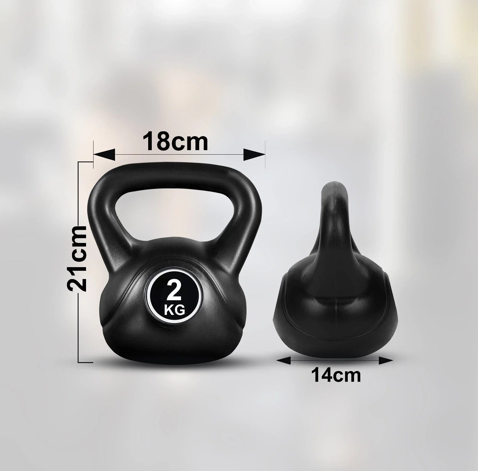 2-24kg Vinyl Kettlebell Weight Set Kettlebells Exercise Home Fitness Workout Gym