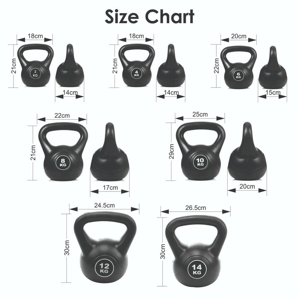 2-24kg Vinyl Kettlebell Weight Set Kettlebells Exercise Home Fitness Workout Gym