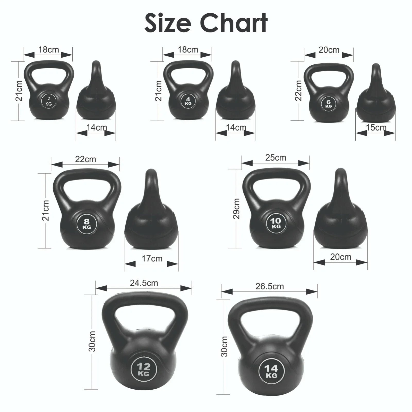 2-24kg Vinyl Kettlebell Weight Set Kettlebells Exercise Home Fitness Workout Gym