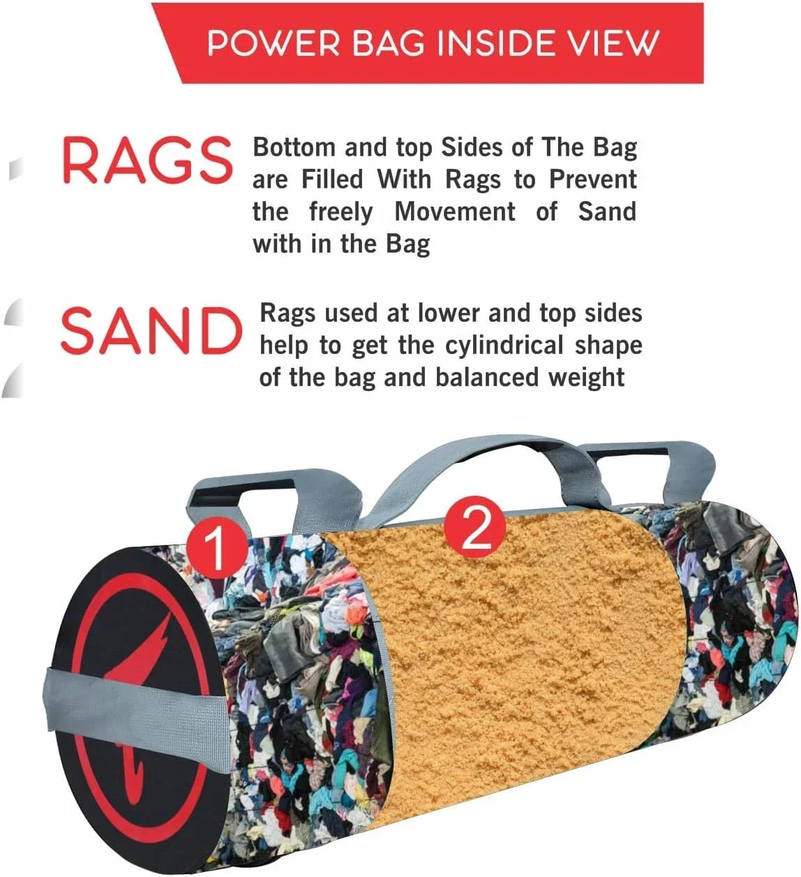 Power Bag 5–30kg Weighted Sand Bag Fitness Training Boxing CrossFit Workout 1X