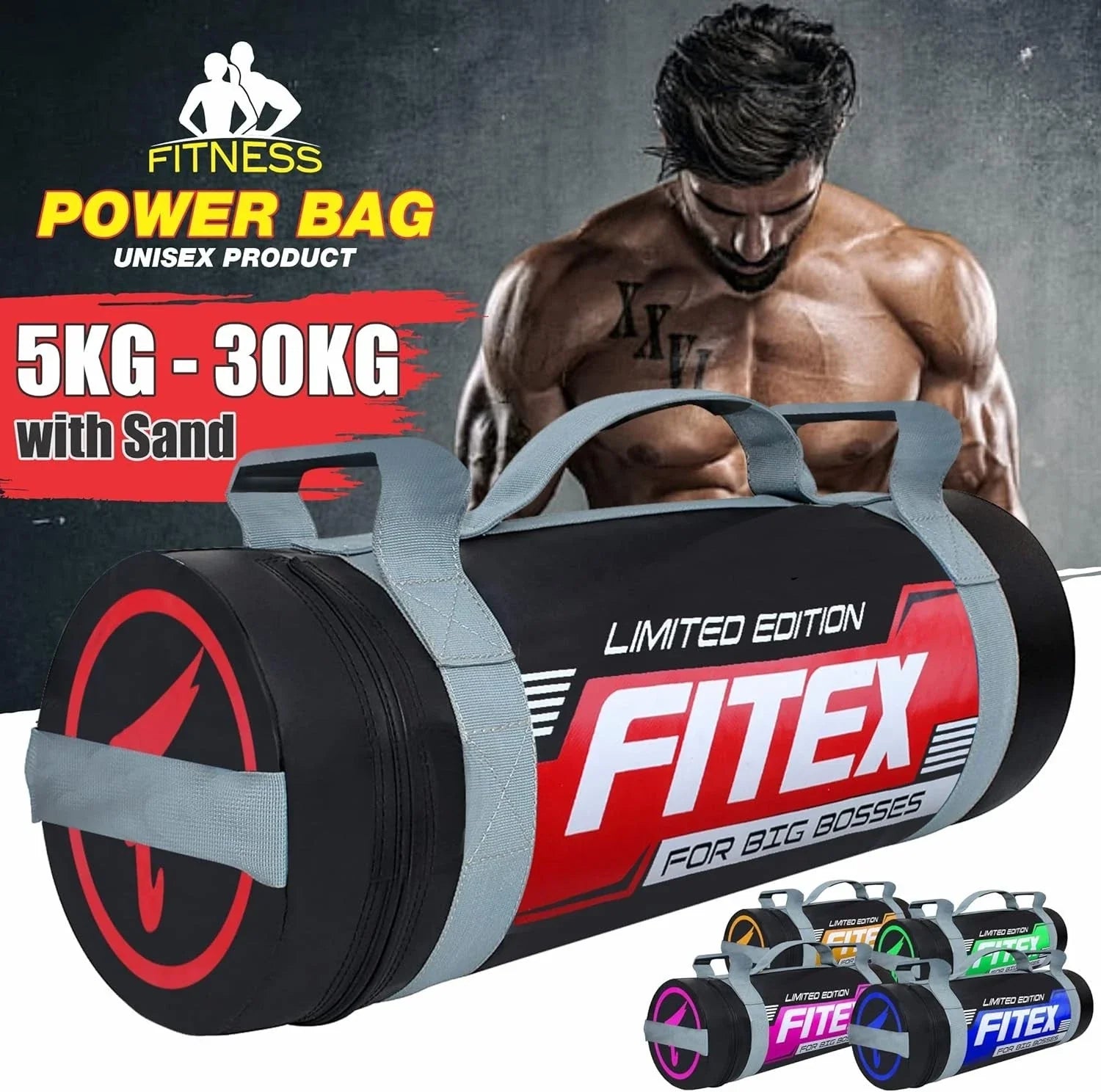 Power Bag 5–30kg Weighted Sand Bag Fitness Training Boxing CrossFit Workout 1X